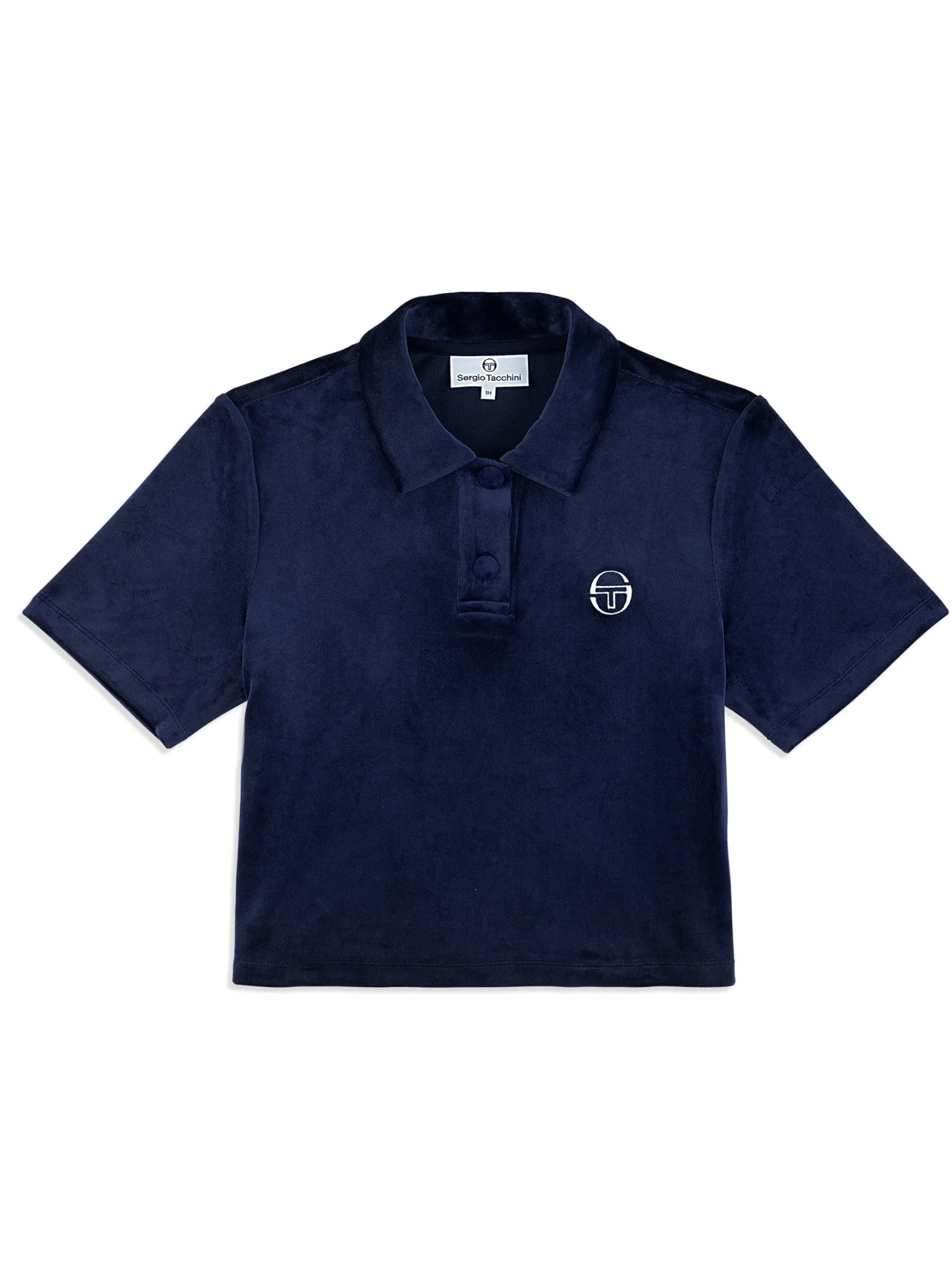 Adele Velour Polo- Maritime Blue