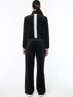 Adele Velour Track Jacket- Black Beauty