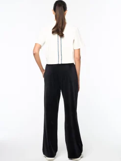 Adele Velour Track Pant-Black Beauty