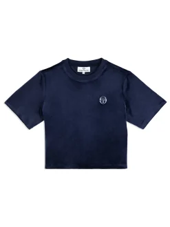 Adele Velour T-Shirt- Maritime Blue