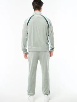 Banda Velour Track Jacket- Slate Gray