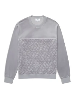 Bandiera Debossed Velour Crewneck-Sleet