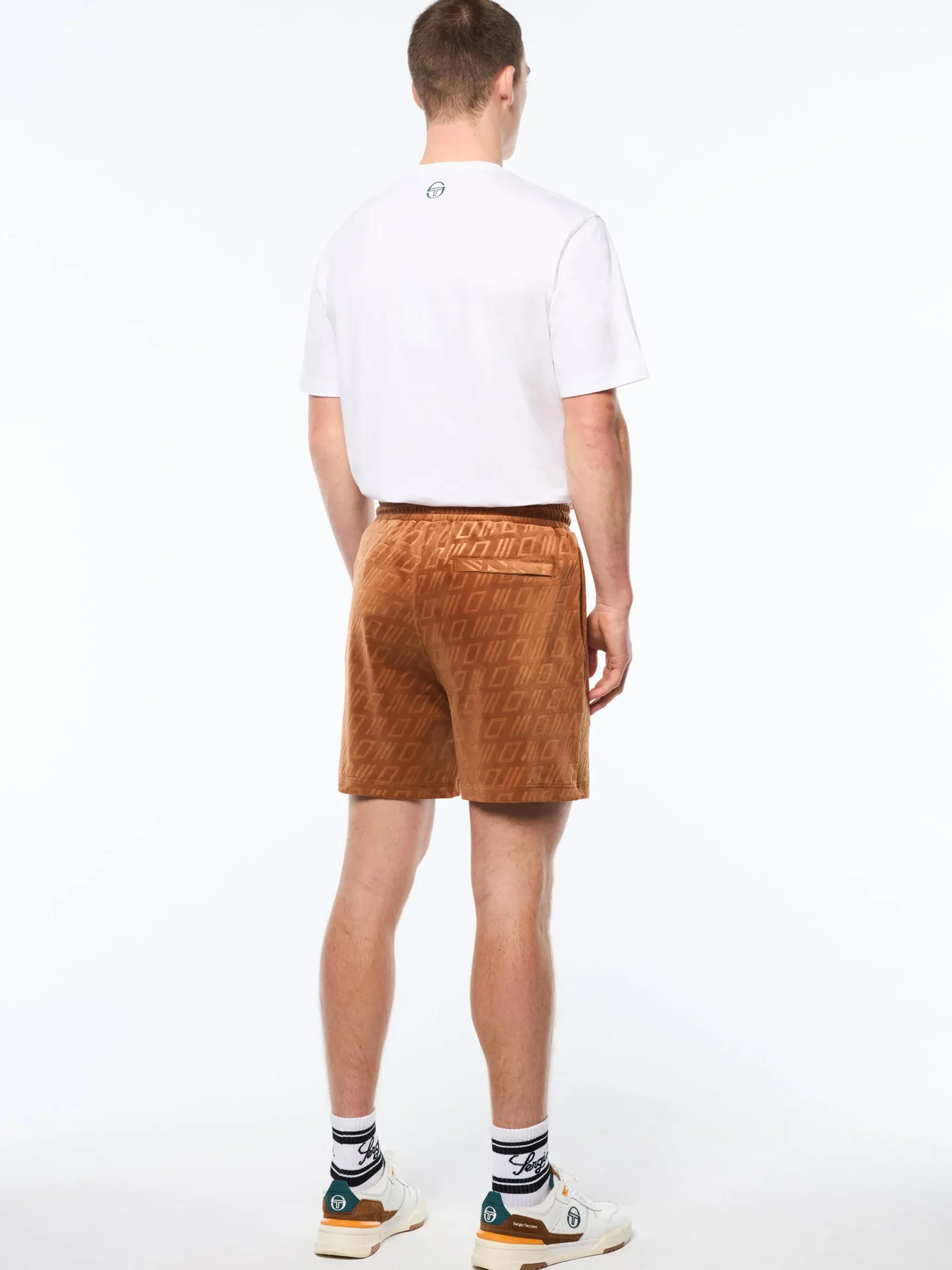 Bandiera Debossed Velour Short-Sugar Almond