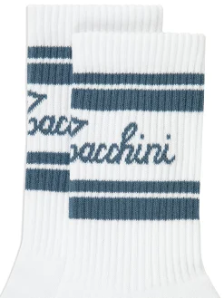 Clasico Script Logo Sock- Coronet Blue