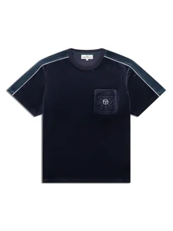 Cresta Velour Pocket T-Shirt-Maritime Blue