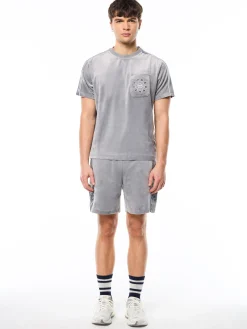 Cresta Velour Pocket T-Shirt-Sleet