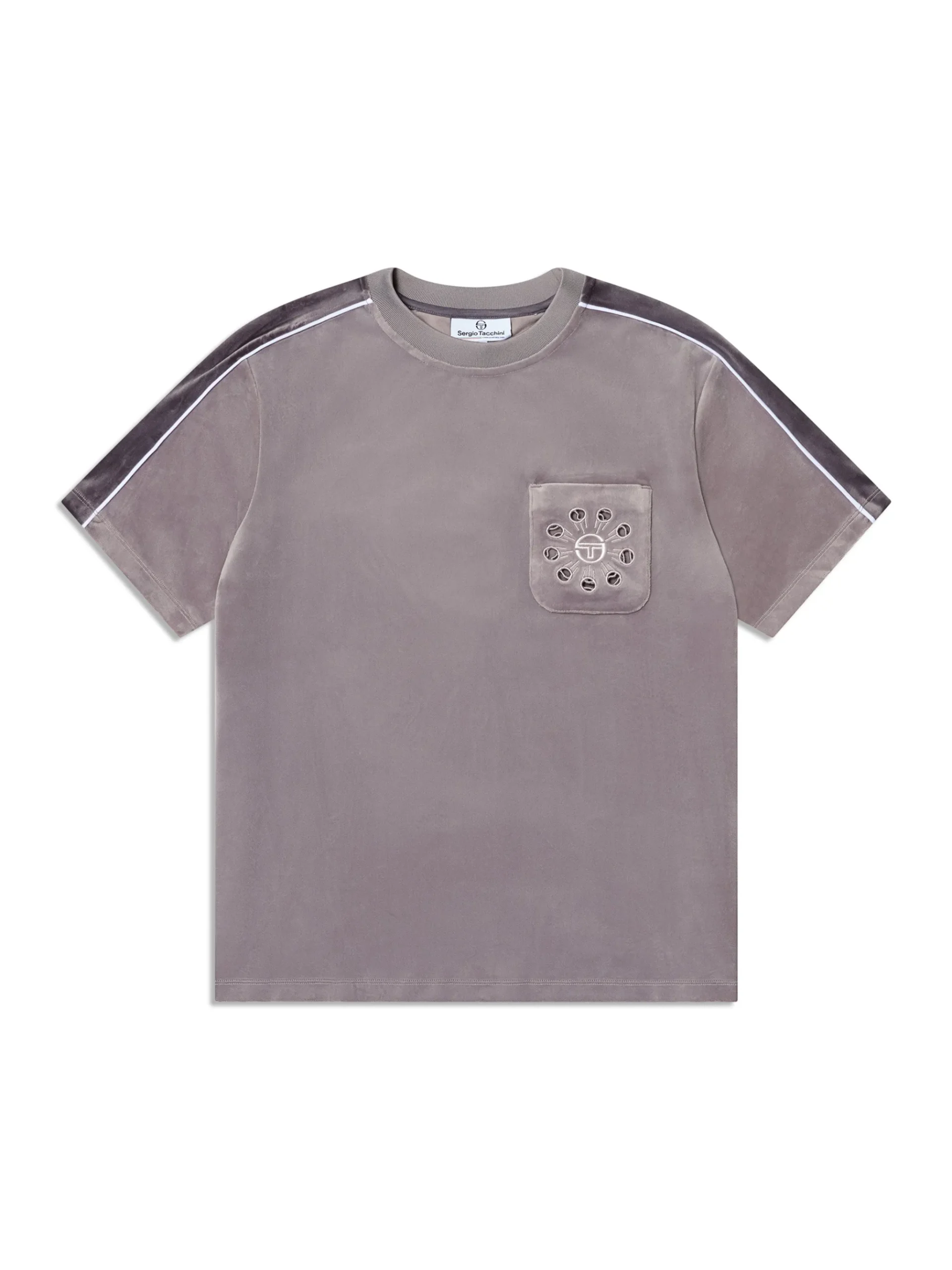Cresta Velour Pocket T-Shirt-Sleet