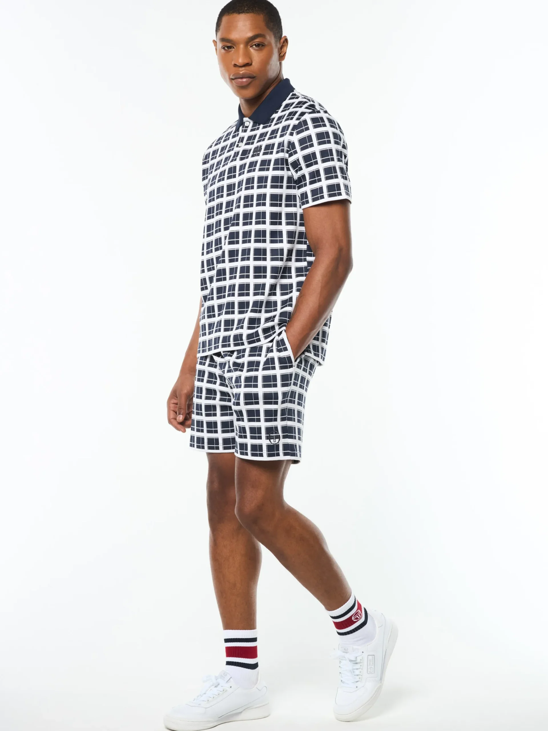 Damarindo Check Polo- Maritime Blue