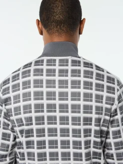 Damarindo Check Track Jacket- Quiet Grey