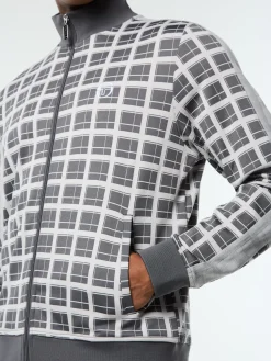 Damarindo Check Track Jacket- Quiet Grey