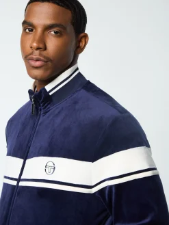 Damarindo Velour Track Jacket- Maritime Blue