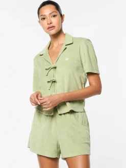 Edda Cropped Shirt- Reseda