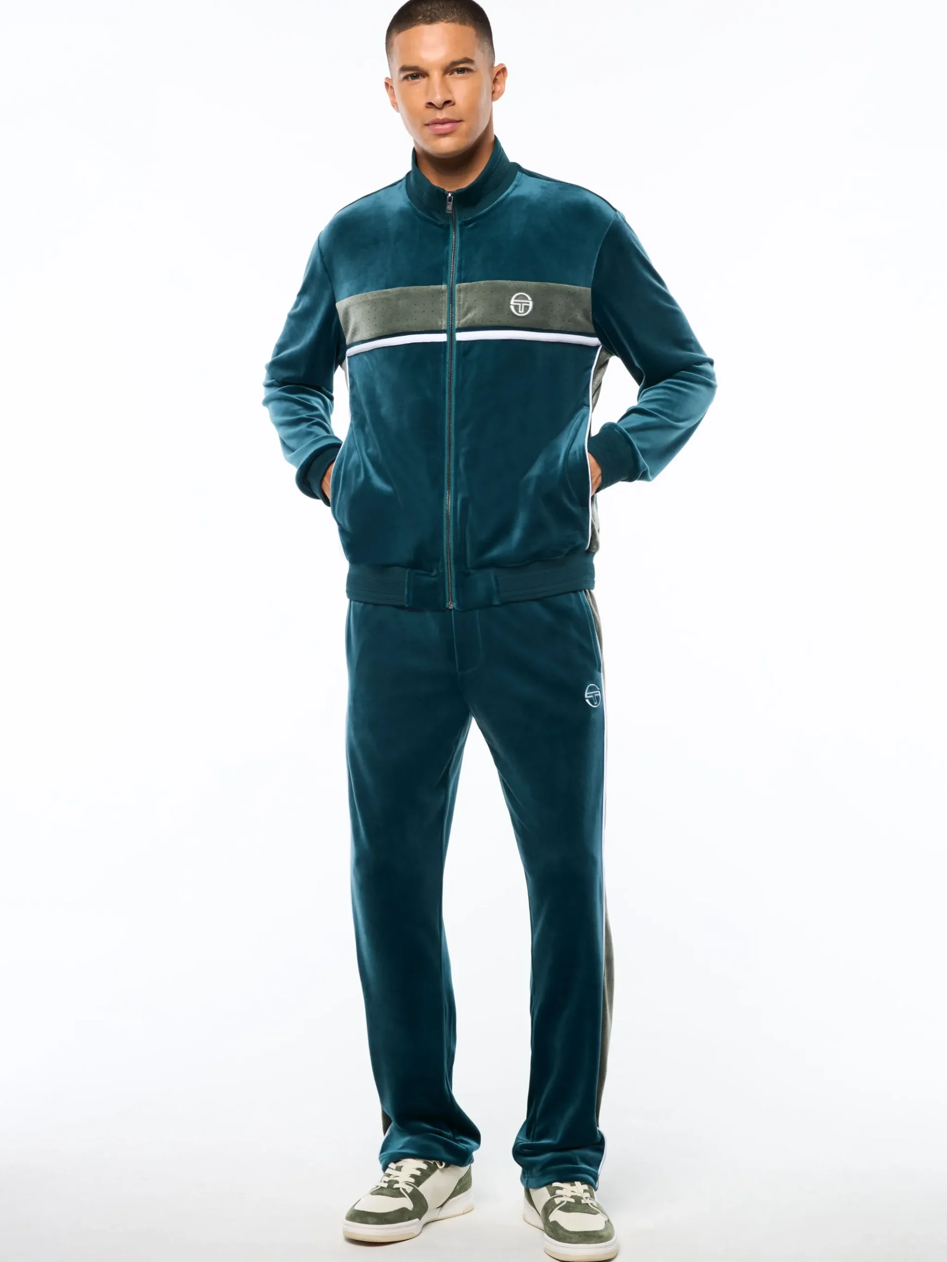 Forato Velour Track Jacket-Mediterranea