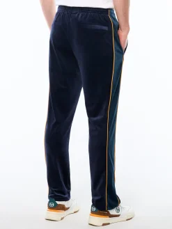 Forato Velour Track Pant-Maritime Blue