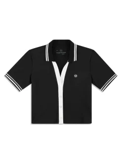 Idalia Cropped Polo- Black Beauty