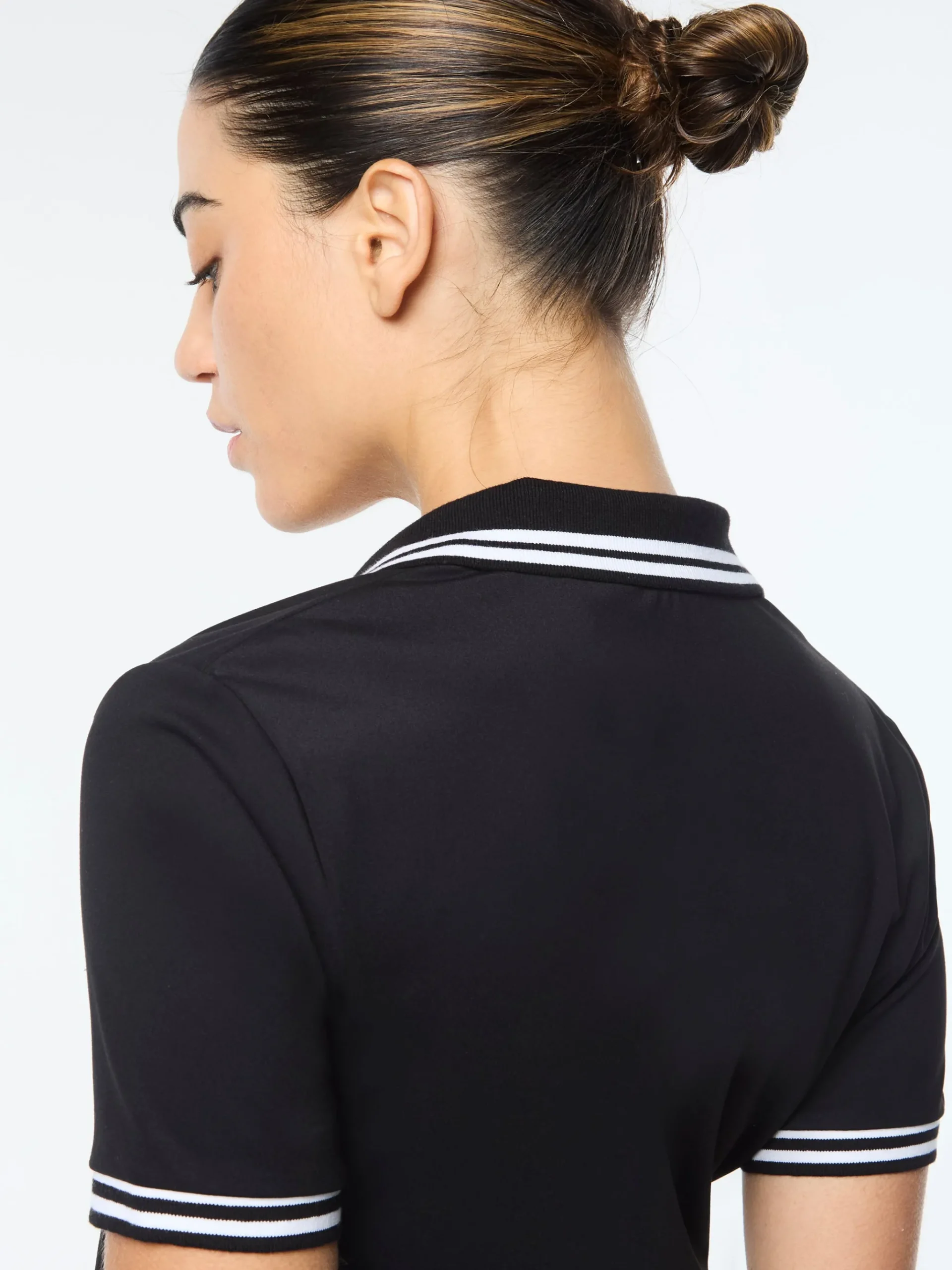 Idalia Cropped Polo- Black Beauty