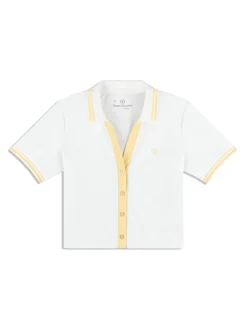 Idalia Cropped Polo- Brilliant White