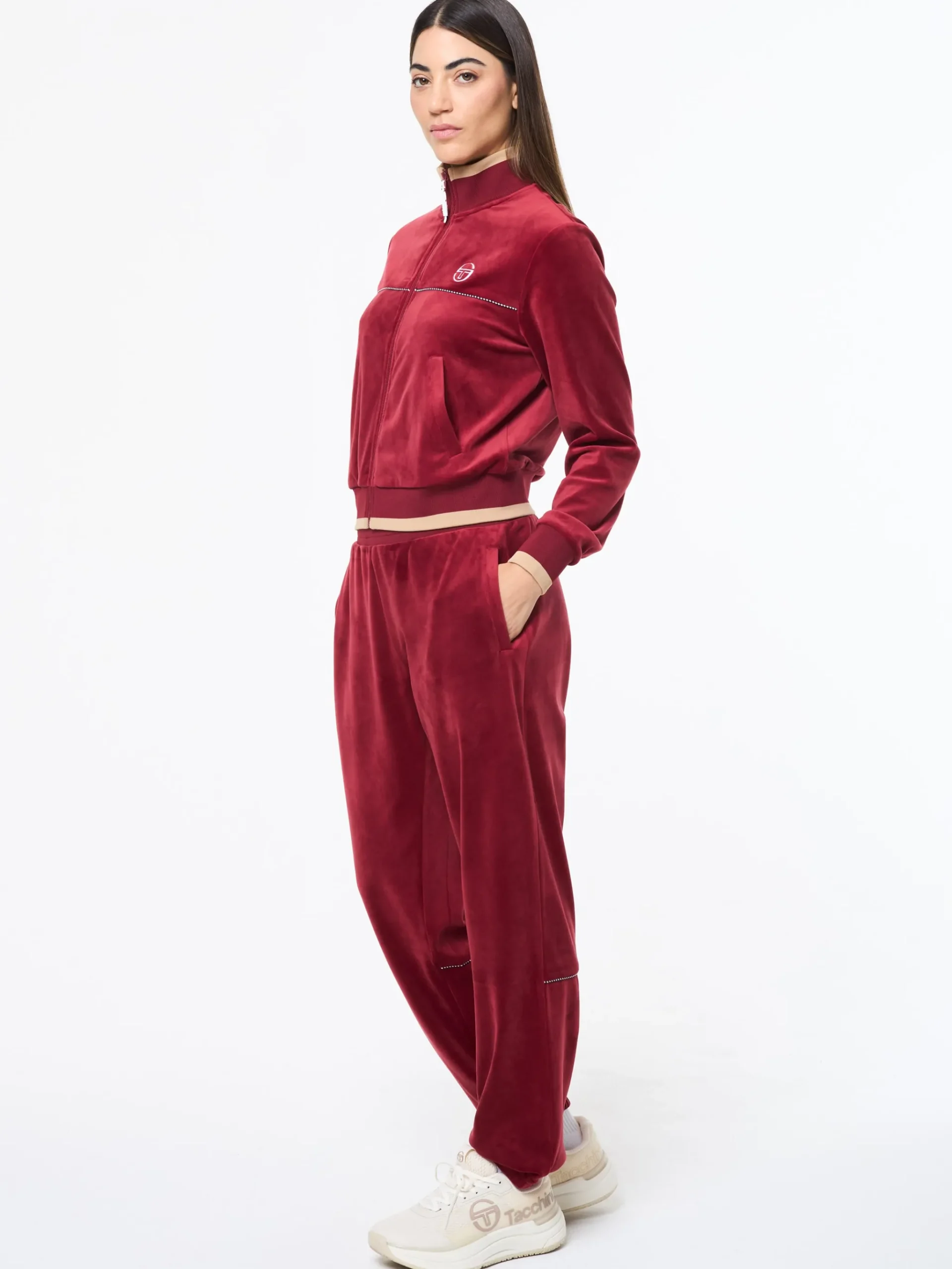 Leta Velour Jacket- Rhubarb