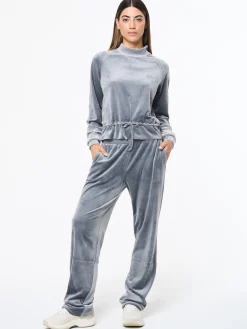 Lina Velour Track Pant- Quiet Shade