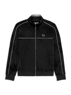 Lioni Velour Track Jacket- Black Beauty