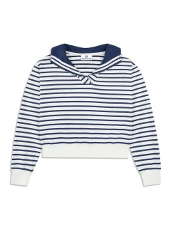 Marina Sailor Collar Sweatshirt- Gardenia