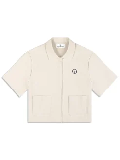 Mia Cropped Shirt- Fog