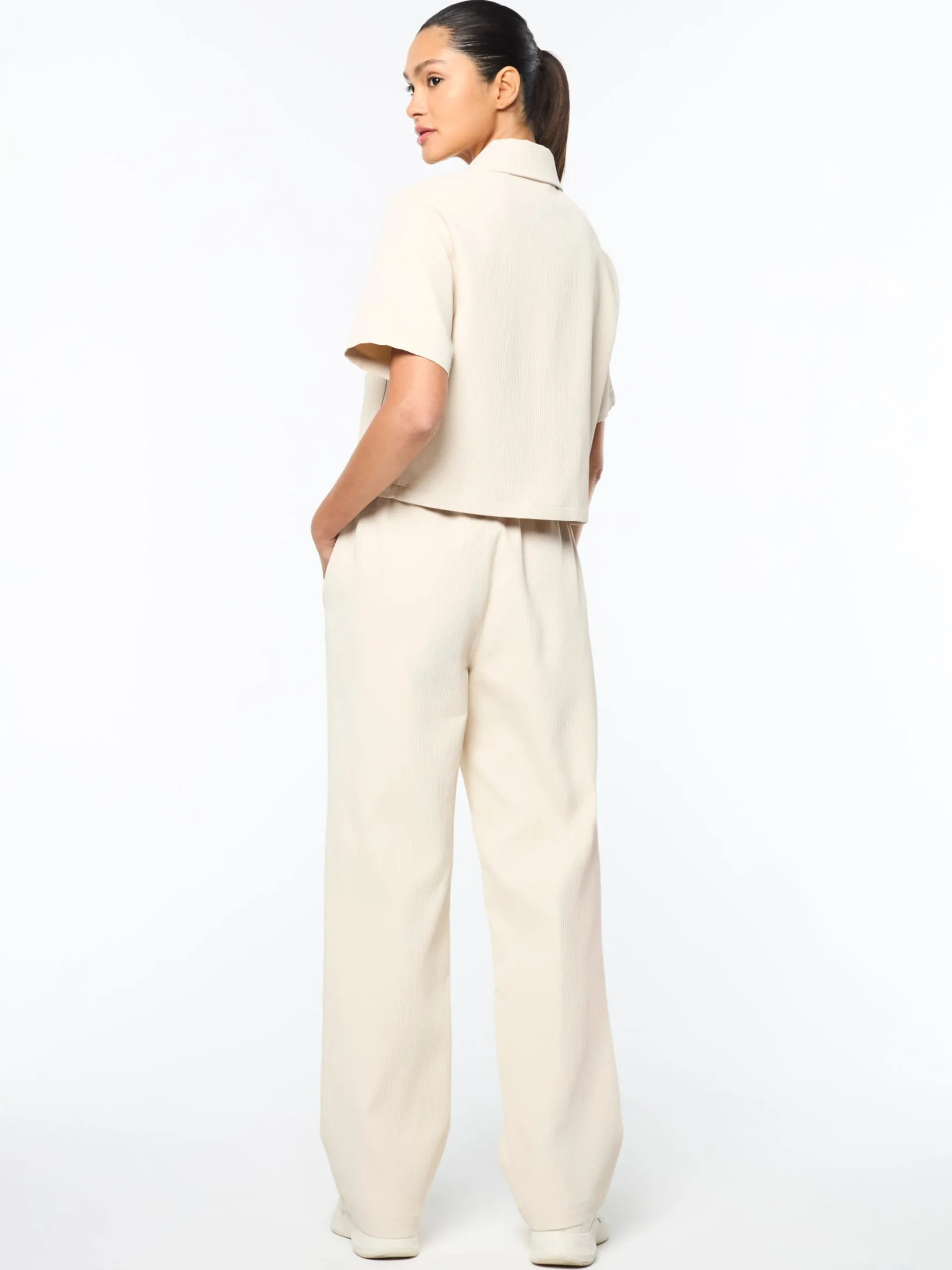Mia Cropped Shirt- Fog