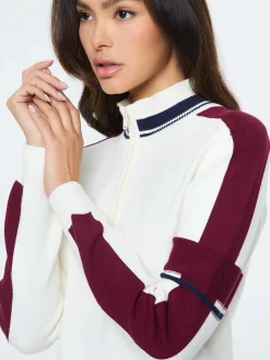 Nota Knit Quarter Zip- Gardenia
