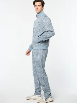 Paolo Knit Track Jacket- Faded Denim