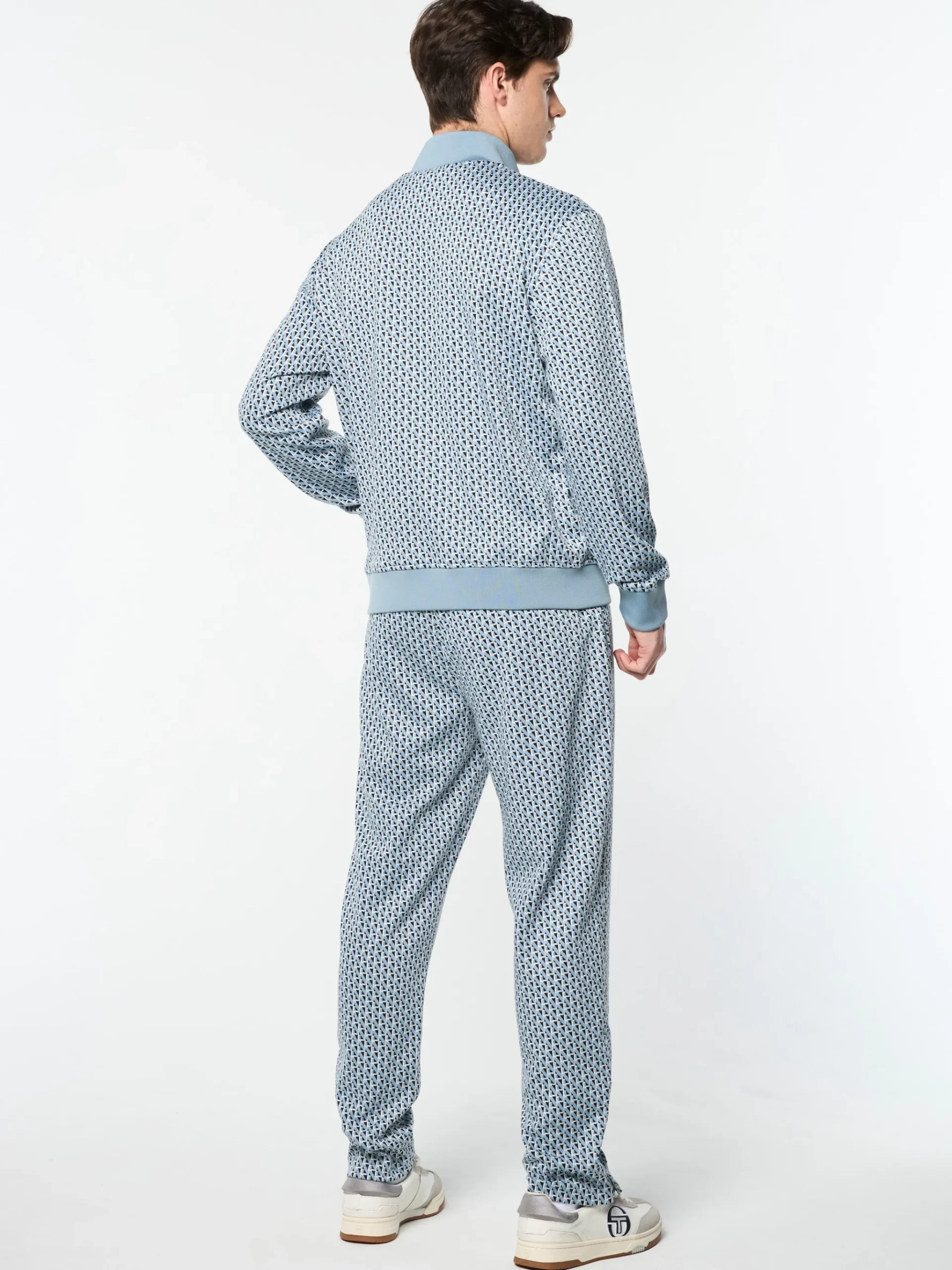 Paolo Knit Track Jacket- Faded Denim