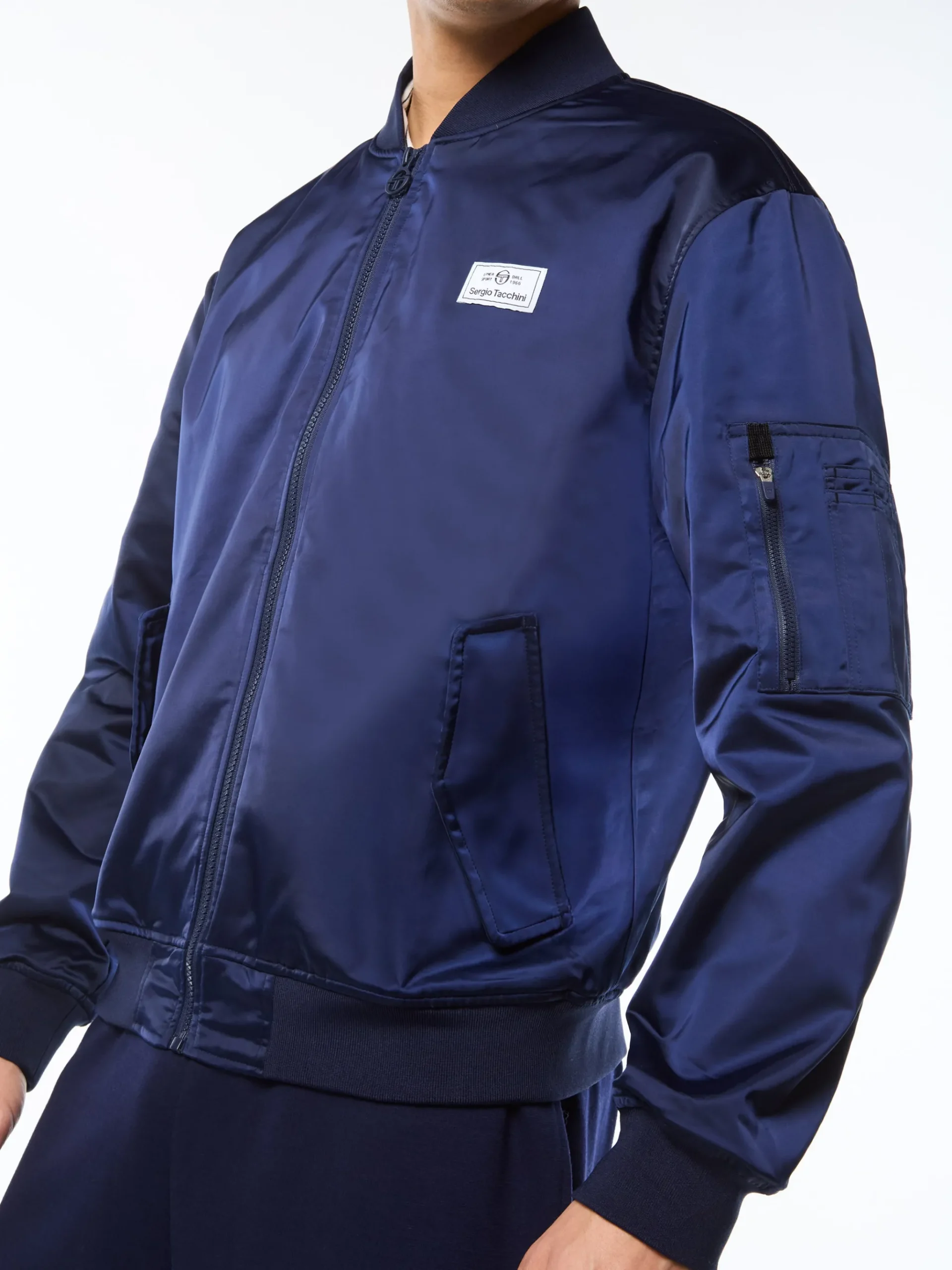 Piano Bomber Jacket-Maritime Blue