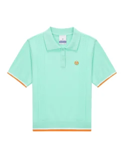 Preppy Knit Polo- Light Mint