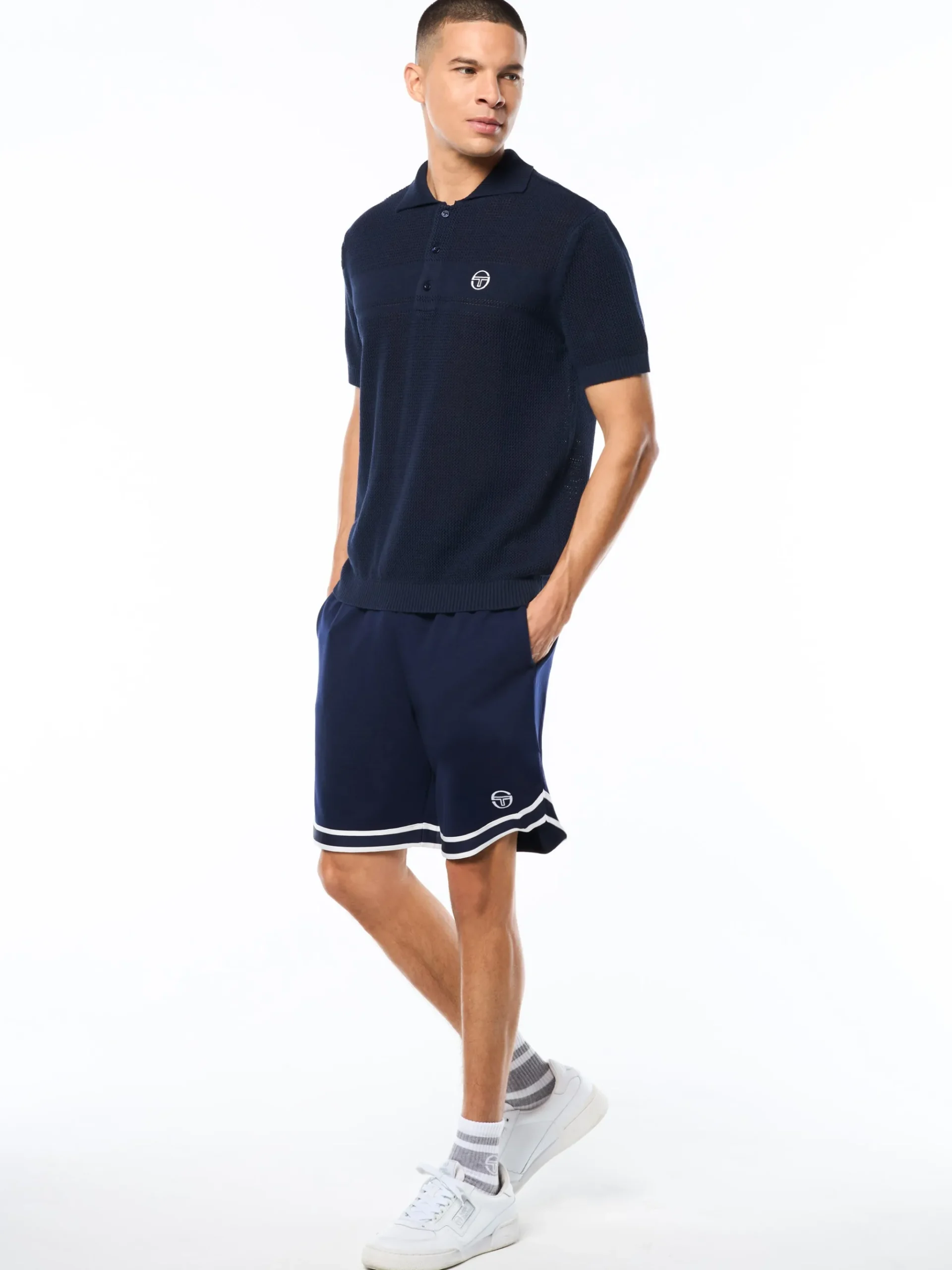 Sabino Knit Polo-Maritime Blue
