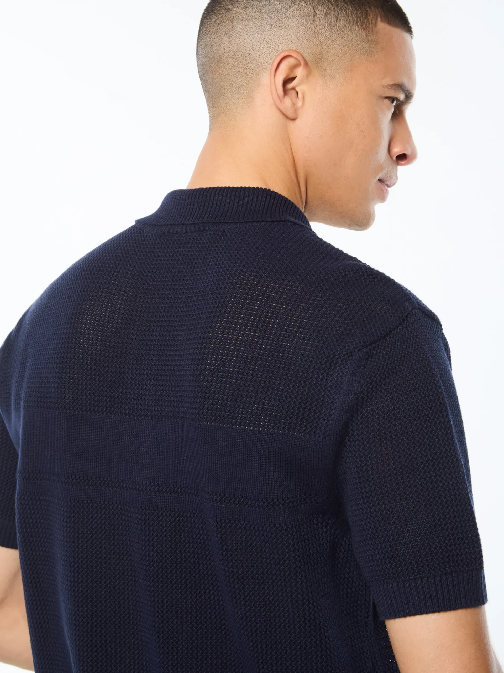 Sabino Knit Polo-Maritime Blue