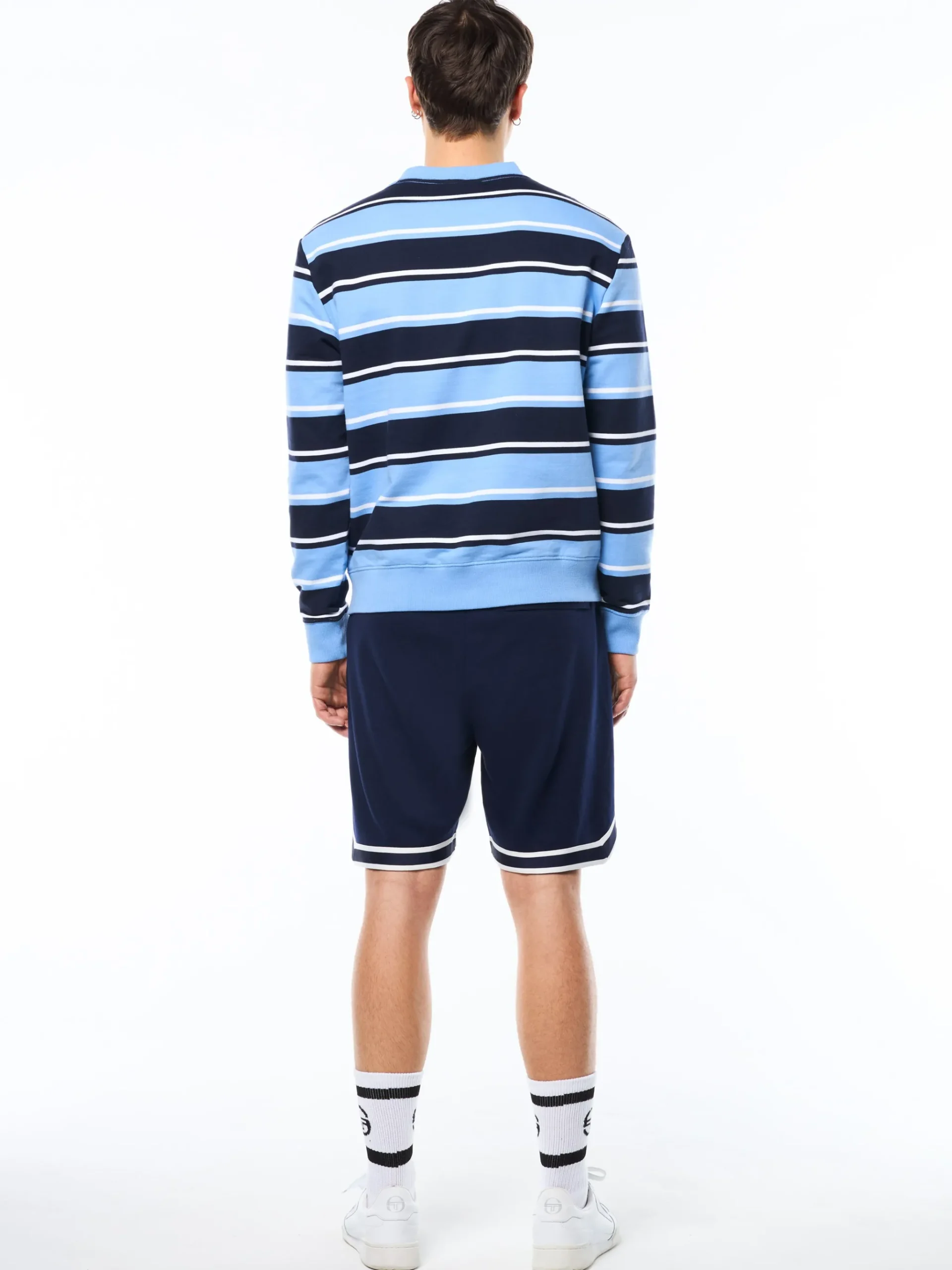Strisce Stripe Crewneck-Maritime Blue