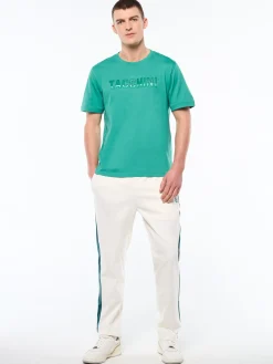 Strisce T-Shirt-Bottle Green