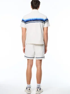 Striscia Short Sleeve Track Jacket-Gardenia