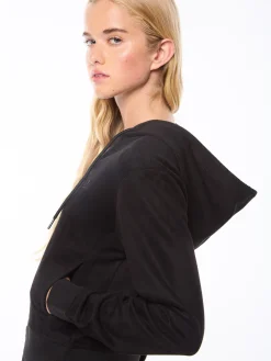 Women's Camoscio Hoodie- Black Beauty