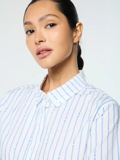 Women's Colonna Cropped Shirt- French Blue