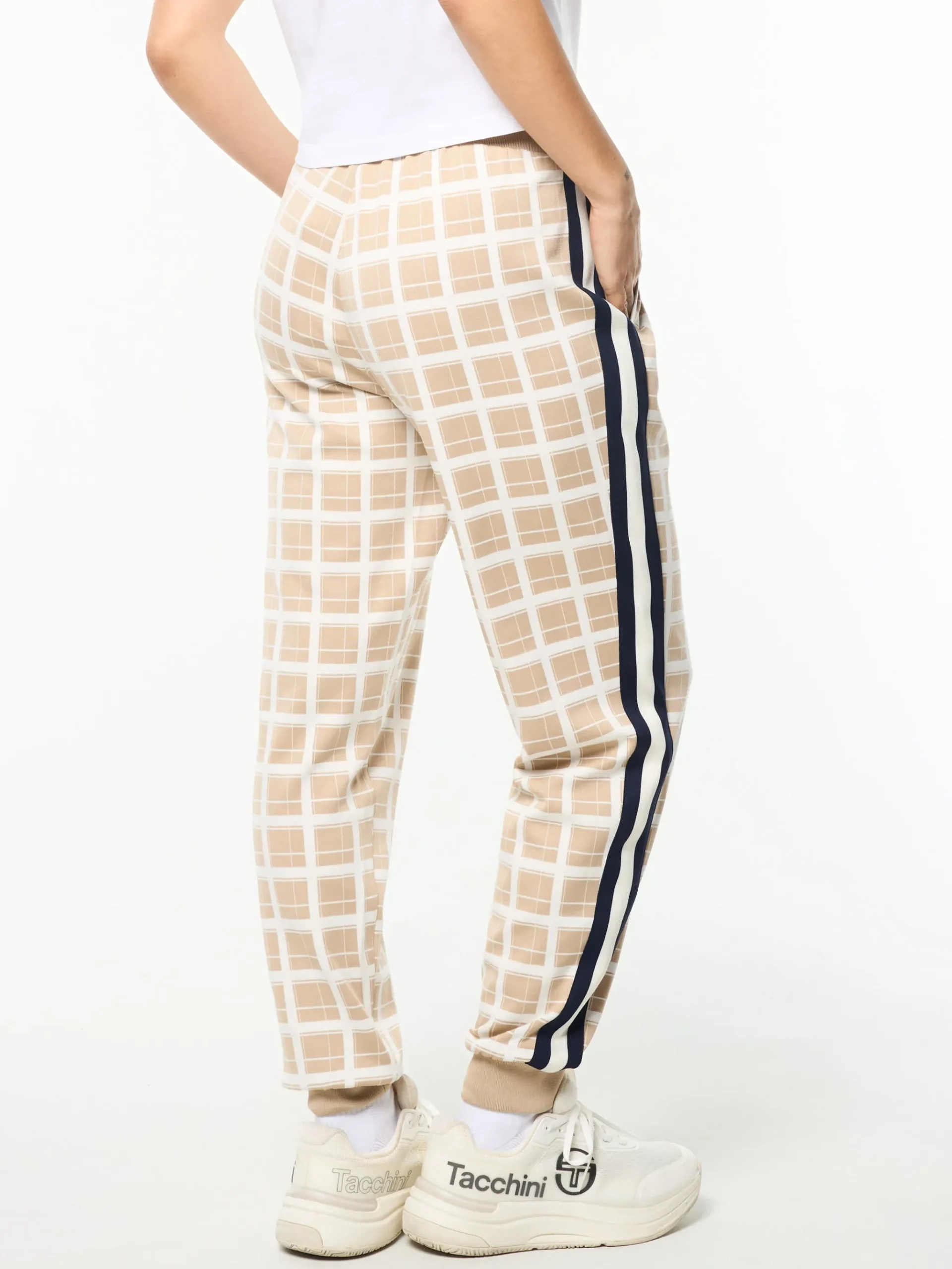 Women's Damarindo Check Track Pant- Humus