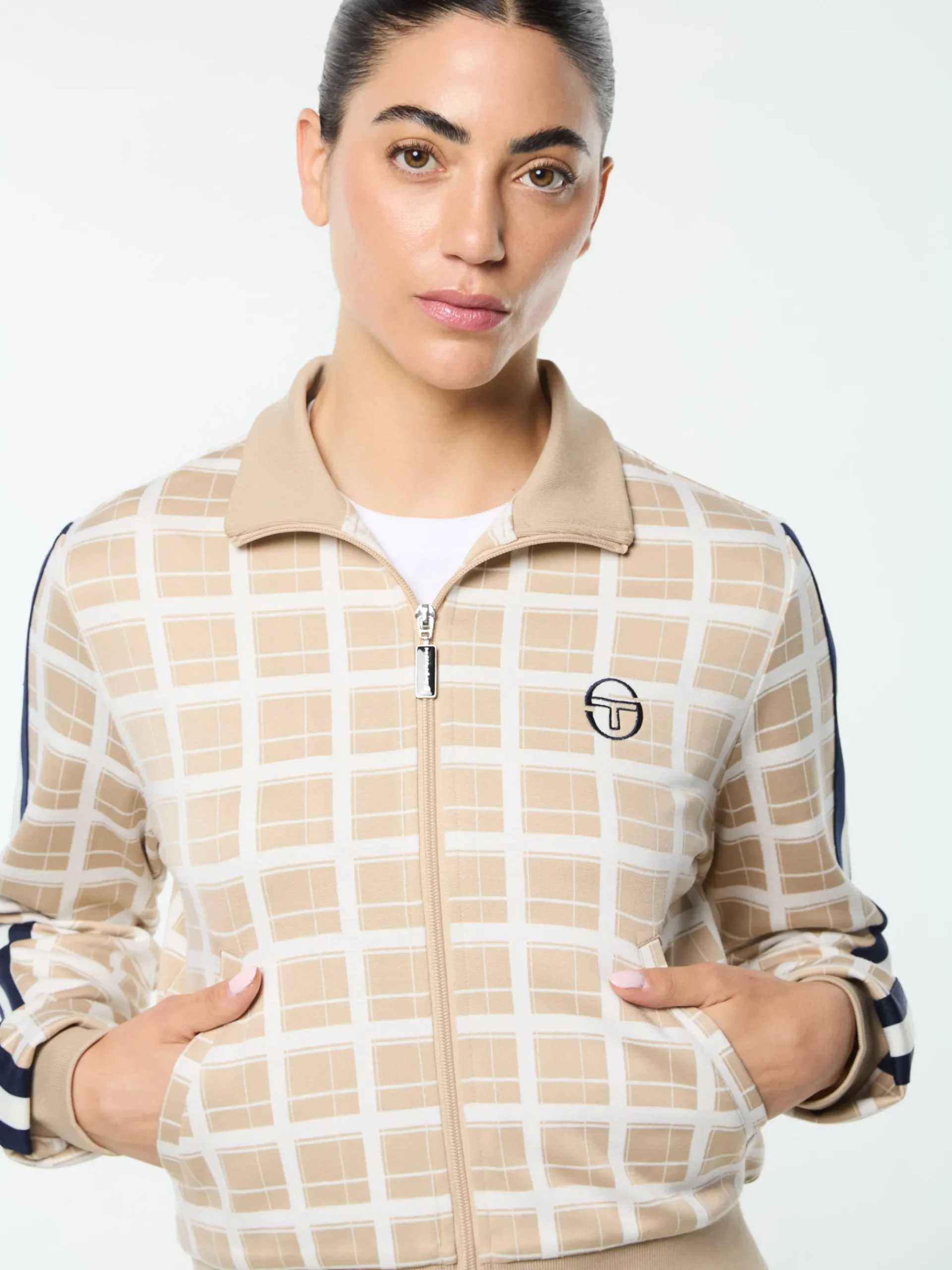 Women's Damarindo Check Track Jacket- Humus