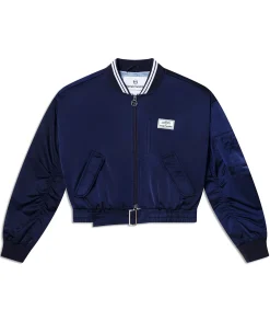 Women's Piano Bomber Jacket-Maritime Blue