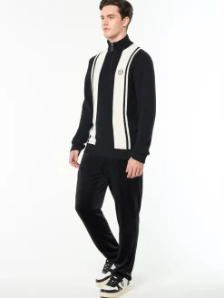 Young Line Knit Polo- Black/ Gardenia